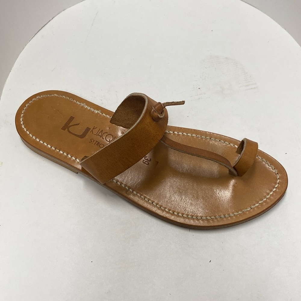 K Jacques St Tropez leather sandal size 39 in tan